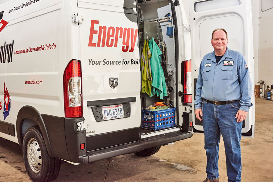 Energy Control technicians in the boiler room