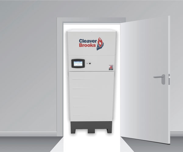 Cleaver-Brooks ClearFire-CE condensing boiler — doorway view